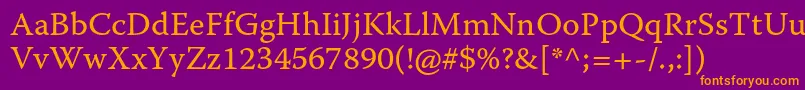 WarnockproCapt Font – Orange Fonts on Purple Background