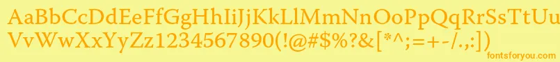 WarnockproCapt Font – Orange Fonts on Yellow Background