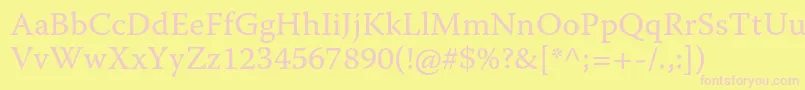 WarnockproCapt Font – Pink Fonts on Yellow Background