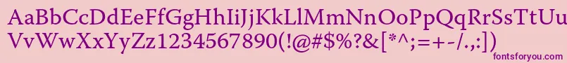 WarnockproCapt Font – Purple Fonts on Pink Background