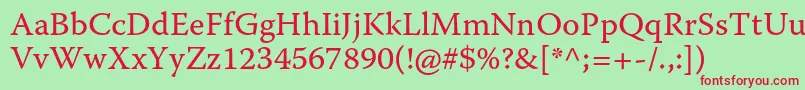 WarnockproCapt Font – Red Fonts on Green Background