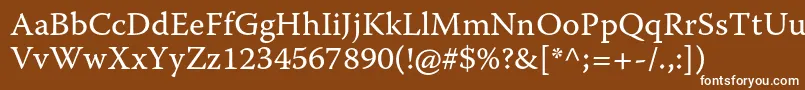 WarnockproCapt Font – White Fonts on Brown Background