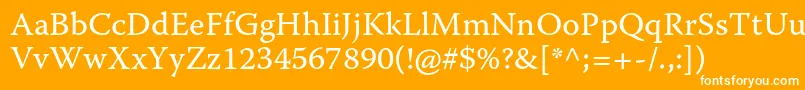 フォントWarnockproCapt – オレンジの背景に白い文字