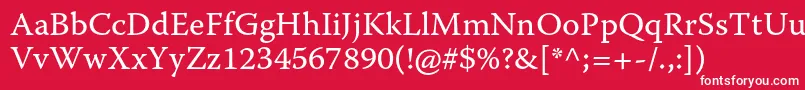 フォントWarnockproCapt – 赤い背景に白い文字