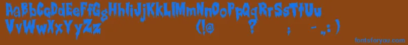 Creepsville Font – Blue Fonts on Brown Background