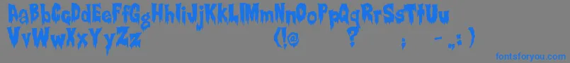 Creepsville Font – Blue Fonts on Gray Background