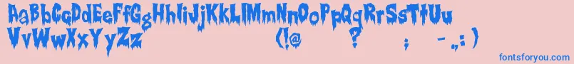 フォントCreepsville – ピンクの背景に青い文字