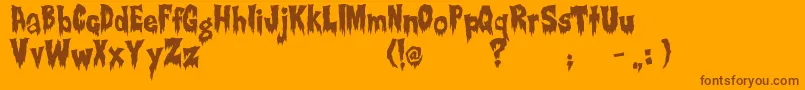 Creepsville Font – Brown Fonts on Orange Background