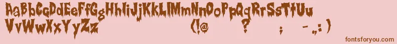 Creepsville Font – Brown Fonts on Pink Background