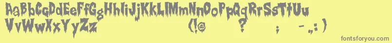 Creepsville Font – Gray Fonts on Yellow Background