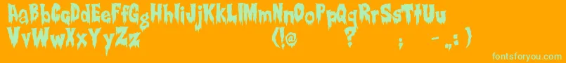 Creepsville Font – Green Fonts on Orange Background