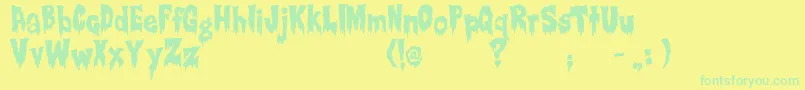Creepsville Font – Green Fonts on Yellow Background