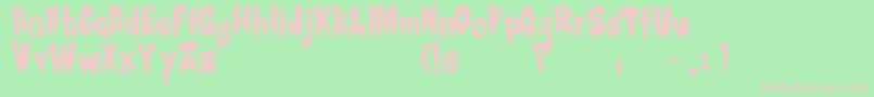Fonte Creepsville – fontes rosa em um fundo verde