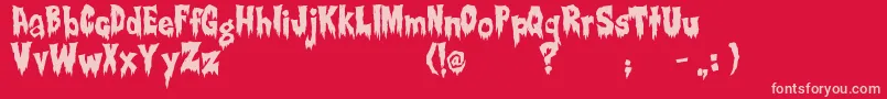 Creepsville Font – Pink Fonts on Red Background