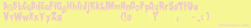 Creepsville Font – Pink Fonts on Yellow Background