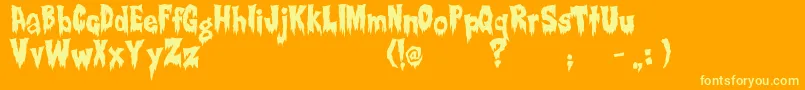 Creepsville Font – Yellow Fonts on Orange Background
