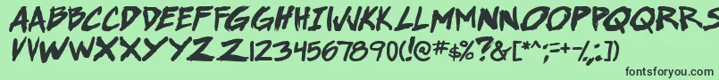 SuperWebcomicBros.BoldItalic Font – Black Fonts on Green Background