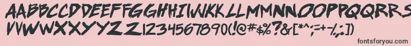 Fonte SuperWebcomicBros.BoldItalic – fontes pretas em um fundo rosa