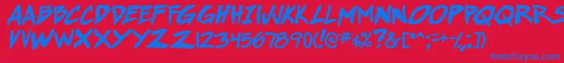 SuperWebcomicBros.BoldItalic Font – Blue Fonts on Red Background