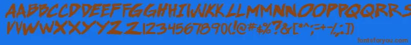 SuperWebcomicBros.BoldItalic Font – Brown Fonts on Blue Background