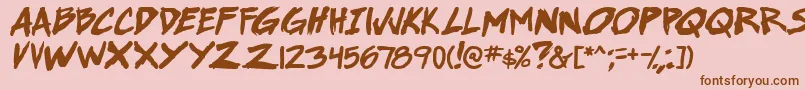 SuperWebcomicBros.BoldItalic-Schriftart – Braune Schriften auf rosa Hintergrund