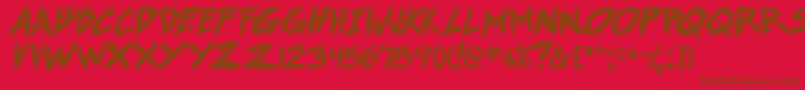 SuperWebcomicBros.BoldItalic Font – Brown Fonts on Red Background