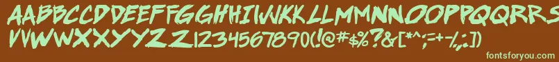 SuperWebcomicBros.BoldItalic Font – Green Fonts on Brown Background