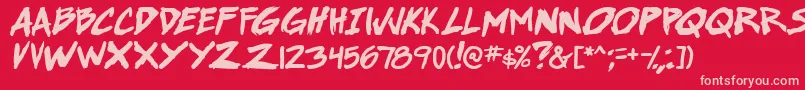 SuperWebcomicBros.BoldItalic Font – Pink Fonts on Red Background