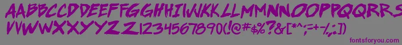 SuperWebcomicBros.BoldItalic Font – Purple Fonts on Gray Background