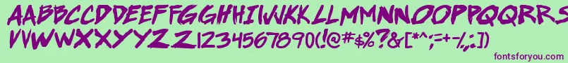 SuperWebcomicBros.BoldItalic Font – Purple Fonts on Green Background