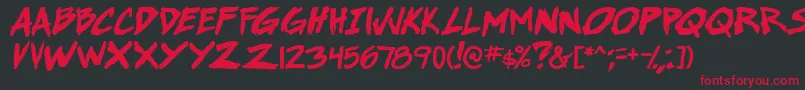 SuperWebcomicBros.BoldItalic Font – Red Fonts on Black Background