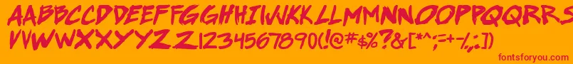 SuperWebcomicBros.BoldItalic Font – Red Fonts on Orange Background