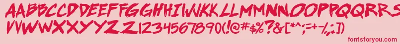 SuperWebcomicBros.BoldItalic Font – Red Fonts on Pink Background