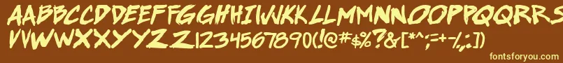 SuperWebcomicBros.BoldItalic Font – Yellow Fonts on Brown Background