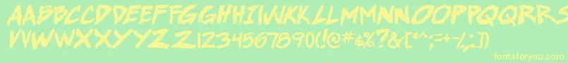 SuperWebcomicBros.BoldItalic Font – Yellow Fonts on Green Background