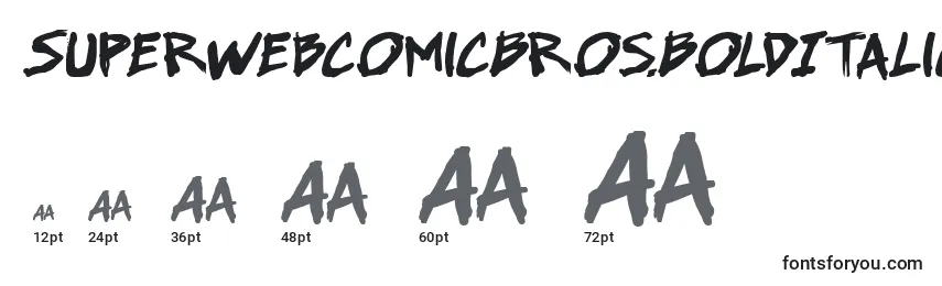 SuperWebcomicBros.BoldItalic Font Sizes