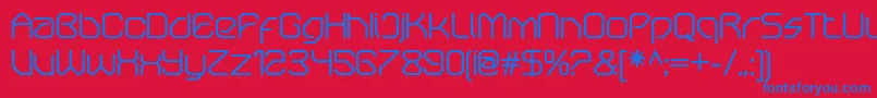 OricneoRegular Font – Blue Fonts on Red Background