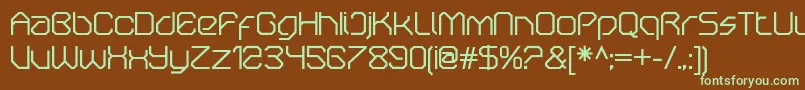 OricneoRegular Font – Green Fonts on Brown Background