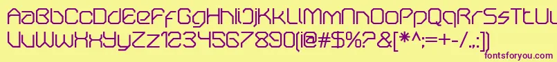 OricneoRegular-Schriftart – Violette Schriften auf gelbem Hintergrund