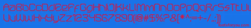 OricneoRegular Font – Red Fonts on Blue Background