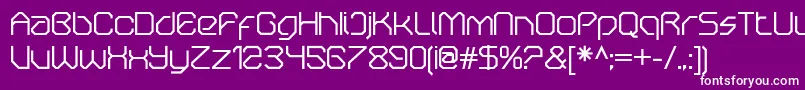 OricneoRegular-fontti – valkoiset fontit violetilla taustalla