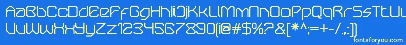 OricneoRegular Font – Yellow Fonts on Blue Background