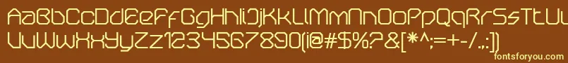 OricneoRegular-fontti – keltaiset fontit ruskealla taustalla