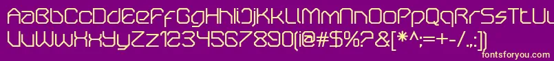 OricneoRegular Font – Yellow Fonts on Purple Background