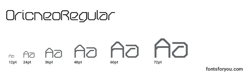 OricneoRegular Font Sizes