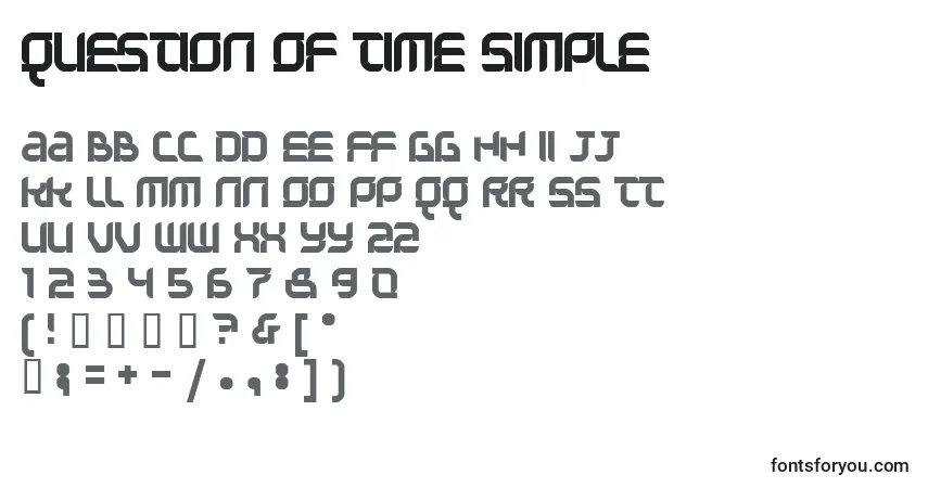 A fonte Question Of Time Simple – alfabeto, números, caracteres especiais