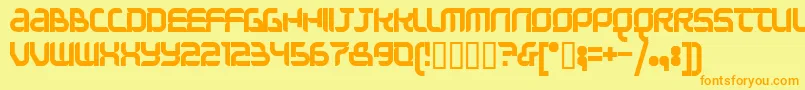 Question Of Time Simple Font – Orange Fonts on Yellow Background