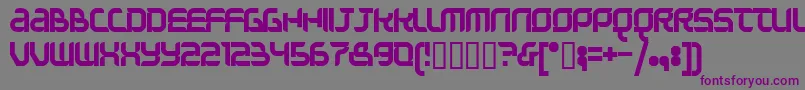 Czcionka Question Of Time Simple – fioletowe czcionki na szarym tle