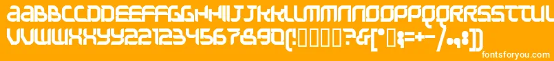 Fonte Question Of Time Simple – fontes brancas em um fundo laranja