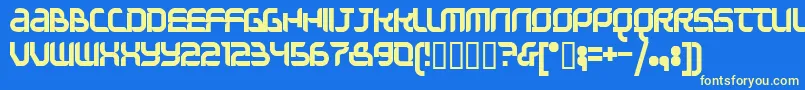 Question Of Time Simple-fontti – keltaiset fontit sinisellä taustalla